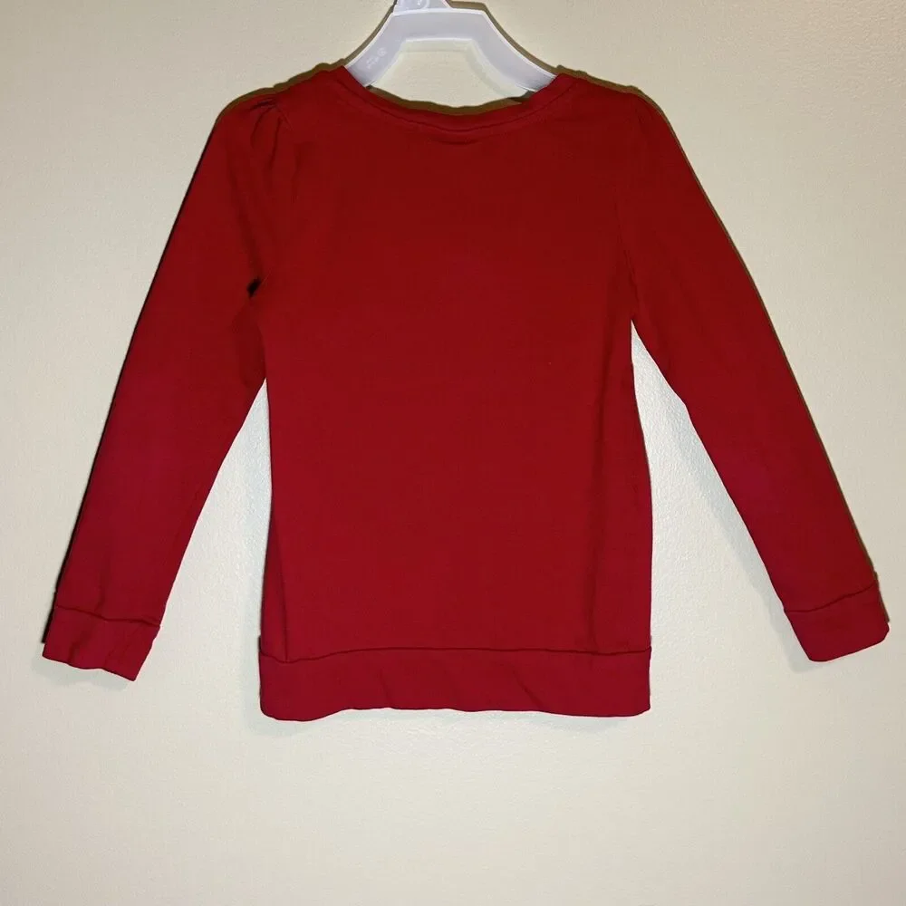 Gymboree Size 5 Holiday Red Penguin Shirt Ear Muffs Glitter Sequins